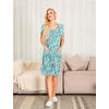 image:imageEkouaer Women Zipper Front House Coat Robe Zip Up Bathrobes Short Nightgown  Short Sleeves Lightweight Lounge Summer Zip Robes with Pockets 2026 FashionBlue Crushed Floral