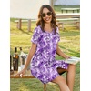 image:imageEkouaer Women Zipper Front House Coat Robe Zip Up Bathrobes Short Nightgown  Short Sleeves Lightweight Lounge Summer Zip Robes with Pockets 2026 FashionFloral Purple