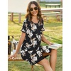 image:imageEkouaer Women Zipper Front House Coat Robe Zip Up Bathrobes Short Nightgown  Short Sleeves Lightweight Lounge Summer Zip Robes with Pockets 2026 FashionGolden Flower