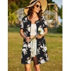 image:imageEkouaer Women Zipper Front House Coat Robe Zip Up Bathrobes Short Nightgown  Short Sleeves Lightweight Lounge Summer Zip Robes with Pockets 2026 FashionGolden Flower