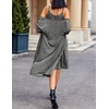 image:imageEkouaer Womens Knit Robe Set 2 Piece Nightgown with Robes Long Sleeves Lounge Sets with Pockets S 3XLBlack Gray
