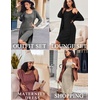 image:imageEkouaer Womens Knit Robe Set 2 Piece Nightgown with Robes Long Sleeves Lounge Sets with Pockets S 3XLBlack Gray