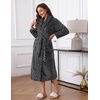 image:imageEkouaer Womens Robe Long Winter Plush Soft Bathrobe with Pockets SXXL  Ekouaer Jacquard Color Block Robes Shawl Collar Long Sleeve Fuzzy Bath Robes Fleece SleepwearDark Grey