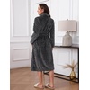 image:imageEkouaer Womens Robe Long Winter Plush Soft Bathrobe with Pockets SXXL  Ekouaer Jacquard Color Block Robes Shawl Collar Long Sleeve Fuzzy Bath Robes Fleece SleepwearDark Grey