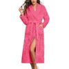 image:imageEkouaer Womens Robe Long Winter Plush Soft Bathrobe with Pockets SXXL  Ekouaer Jacquard Color Block Robes Shawl Collar Long Sleeve Fuzzy Bath Robes Fleece SleepwearRose Pink