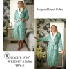 image:imageEkouaer Womens Robe Long Winter Plush Soft Bathrobe with Pockets SXXL  Ekouaer Jacquard Color Block Robes Shawl Collar Long Sleeve Fuzzy Bath Robes Fleece SleepwearGrey Green