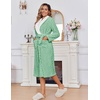 image:imageEkouaer Womens Robe Long Winter Plush Soft Bathrobe with Pockets SXXL  Ekouaer Jacquard Color Block Robes Shawl Collar Long Sleeve Fuzzy Bath Robes Fleece SleepwearGrey Green