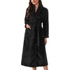 image:imageEkouaer Womens Robe Long Winter Plush Soft Bathrobe with Pockets SXXL  Ekouaer Jacquard Color Block Robes Shawl Collar Long Sleeve Fuzzy Bath Robes Fleece SleepwearBlack