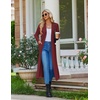 image:imageEkouaer Womens Robes Long Bathrobe Ribbed Knit Kimono Robe Soft Sleepwear  Lightweight Robes with Pockets Casual Ladies Loungewear Long Sleeves Midcalf LengthRed