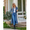 image:imageEkouaer Womens Robes Long Bathrobe Ribbed Knit Kimono Robe Soft Sleepwear  Lightweight Robes with Pockets Casual Ladies Loungewear Long Sleeves Midcalf LengthBlue