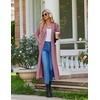 image:imageEkouaer Womens Robes Long Bathrobe Ribbed Knit Kimono Robe Soft Sleepwear  Lightweight Robes with Pockets Casual Ladies Loungewear Long Sleeves Midcalf LengthDusty Rose