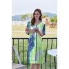 image:imageEkouaer Zip Up Robes for Women Short Zipper Front House Coats with Pockets  Short Sleeve Soft Duster Housecoat Ladies Robes Stretchy Zip Front Nightgown Lounger RobeTie Dye Blue