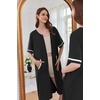 image:imageEkouaer Zip Up Robes for Women Short Zipper Front House Coats with Pockets  Short Sleeve Soft Duster Housecoat Ladies Robes Stretchy Zip Front Nightgown Lounger RobeBlack