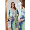 image:imageEkouaer Zip Up Robes for Women Short Zipper Front House Coats with Pockets  Short Sleeve Soft Duster Housecoat Ladies Robes Stretchy Zip Front Nightgown Lounger RobeTie Dye Blue