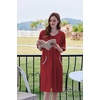 image:imageEkouaer Zip Up Robes for Women Short Zipper Front House Coats with Pockets  Short Sleeve Soft Duster Housecoat Ladies Robes Stretchy Zip Front Nightgown Lounger RobeWine Red