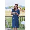 image:imageEkouaer Zip Up Robes for Women Short Zipper Front House Coats with Pockets  Short Sleeve Soft Duster Housecoat Ladies Robes Stretchy Zip Front Nightgown Lounger RobeNavy