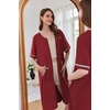 image:imageEkouaer Zip Up Robes for Women Short Zipper Front House Coats with Pockets  Short Sleeve Soft Duster Housecoat Ladies Robes Stretchy Zip Front Nightgown Lounger RobeWine Red