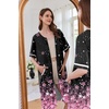 image:imageEkouaer Zip Up Robes for Women Short Zipper Front House Coats with Pockets  Short Sleeve Soft Duster Housecoat Ladies Robes Stretchy Zip Front Nightgown Lounger RobeCherry Blossoms