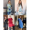 image:imageEkouaer Zip Up Robes for Women Short Zipper Front House Coats with Pockets  Short Sleeve Soft Duster Housecoat Ladies Robes Stretchy Zip Front Nightgown Lounger RobeBlue Floral