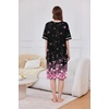 image:imageEkouaer Zip Up Robes for Women Short Zipper Front House Coats with Pockets  Short Sleeve Soft Duster Housecoat Ladies Robes Stretchy Zip Front Nightgown Lounger RobeCherry Blossoms