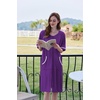 image:imageEkouaer Zip Up Robes for Women Short Zipper Front House Coats with Pockets  Short Sleeve Soft Duster Housecoat Ladies Robes Stretchy Zip Front Nightgown Lounger RobePurple