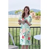 image:imageEkouaer Zip Up Robes for Women Short Zipper Front House Coats with Pockets  Short Sleeve Soft Duster Housecoat Ladies Robes Stretchy Zip Front Nightgown Lounger RobeGreen Flower