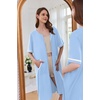 image:imageEkouaer Zip Up Robes for Women Short Zipper Front House Coats with Pockets  Short Sleeve Soft Duster Housecoat Ladies Robes Stretchy Zip Front Nightgown Lounger RobeLight Blue