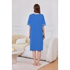 image:imageEkouaer Zip Up Robes for Women Short Zipper Front House Coats with Pockets  Short Sleeve Soft Duster Housecoat Ladies Robes Stretchy Zip Front Nightgown Lounger RobeBlue