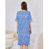 image:imageEkouaer Zip Up Robes for Women Short Zipper Front House Coats with Pockets  Short Sleeve Soft Duster Housecoat Ladies Robes Stretchy Zip Front Nightgown Lounger RobeBlue Floral
