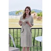 image:imageEkouaer Zip Up Robes for Women Short Zipper Front House Coats with Pockets  Short Sleeve Soft Duster Housecoat Ladies Robes Stretchy Zip Front Nightgown Lounger RobeLight Grey