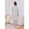 image:imageEkouaer Zip Up Robes for Women Short Zipper Front House Coats with Pockets  Short Sleeve Soft Duster Housecoat Ladies Robes Stretchy Zip Front Nightgown Lounger RobeLight Grey