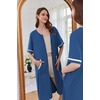 image:imageEkouaer Zip Up Robes for Women Short Zipper Front House Coats with Pockets  Short Sleeve Soft Duster Housecoat Ladies Robes Stretchy Zip Front Nightgown Lounger RobeNavy