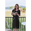 image:imageEkouaer Zip Up Robes for Women Short Zipper Front House Coats with Pockets  Short Sleeve Soft Duster Housecoat Ladies Robes Stretchy Zip Front Nightgown Lounger RobeBlack