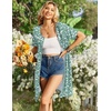 image:imageEkouaer Zipper Robes for Women Short Sleeve Housecoats Zip Up Nightgowns  Lace Lightweight Bathrobes Zipper Front House Coat with Pockets Soft Sleepwear Mumu Cute PrintLight Green Floral