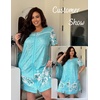 image:imageEkouaer Zipper Robes for Women Short Sleeve Housecoats Zip Up Nightgowns  Lace Lightweight Bathrobes Zipper Front House Coat with Pockets Soft Sleepwear Mumu Cute PrintBlue Floral