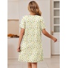 image:imageEkouaer Zipper Robes for Women Short Sleeve Housecoats Zip Up Nightgowns  Lace Lightweight Bathrobes Zipper Front House Coat with Pockets Soft Sleepwear Mumu Cute PrintYellow  Red Floral