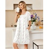 image:imageEkouaer Zipper Robes for Women Short Sleeve Housecoats Zip Up Nightgowns  Lace Lightweight Bathrobes Zipper Front House Coat with Pockets Soft Sleepwear Mumu Cute PrintWhite Colorful Florals