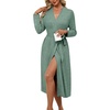 image:imageEkouaer Robes for Women Long Lightweight Bathrobe Soft Knit Bath Robe with PocketsBright Green