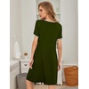 image:imageEkouaer Womens Nightgown Short Sleeve Sleepwear Soft Pleated Sleepshirt  Women Scoopneck Nightshirt Loose Night Gown YearRound Sleep Dress Maternity Labor Gown Outdoor LoungewearArmy Green