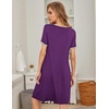 image:imageEkouaer Womens Nightgown Short Sleeve Sleepwear Soft Pleated Sleepshirt  Women Scoopneck Nightshirt Loose Night Gown YearRound Sleep Dress Maternity Labor Gown Outdoor LoungewearPurple