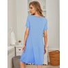 image:imageEkouaer Womens Nightgown Short Sleeve Sleepwear Soft Pleated Sleepshirt  Women Scoopneck Nightshirt Loose Night Gown YearRound Sleep Dress Maternity Labor Gown Outdoor LoungewearLight Blue