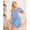 image:imageEkouaer Womens Nightgown Short Sleeve Sleepwear Soft Pleated Sleepshirt  Women Scoopneck Nightshirt Loose Night Gown YearRound Sleep Dress Maternity Labor Gown Outdoor LoungewearStar Moon