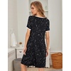 image:imageEkouaer Womens Nightgown Short Sleeve Sleepwear Soft Pleated Sleepshirt  Women Scoopneck Nightshirt Loose Night Gown YearRound Sleep Dress Maternity Labor Gown Outdoor LoungewearStarry Sky Black