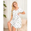 image:imageEkouaer Womens Nightgown Short Sleeve Sleepwear Soft Pleated Sleepshirt  Women Scoopneck Nightshirt Loose Night Gown YearRound Sleep Dress Maternity Labor Gown Outdoor LoungewearLavender