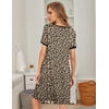 image:imageEkouaer Womens Nightgown Short Sleeve Sleepwear Soft Pleated Sleepshirt  Women Scoopneck Nightshirt Loose Night Gown YearRound Sleep Dress Maternity Labor Gown Outdoor LoungewearLeopard