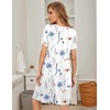 image:imageEkouaer Womens Nightgown Short Sleeve Sleepwear Soft Pleated Sleepshirt  Women Scoopneck Nightshirt Loose Night Gown YearRound Sleep Dress Maternity Labor Gown Outdoor LoungewearClustered Flowers
