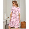image:imageEkouaer Womens Nightgown Short Sleeve Sleepwear Soft Pleated Sleepshirt  Women Scoopneck Nightshirt Loose Night Gown YearRound Sleep Dress Maternity Labor Gown Outdoor LoungewearFlowers Pink