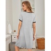 image:imageEkouaer Womens Nightgown Short Sleeve Sleepwear Soft Pleated Sleepshirt  Women Scoopneck Nightshirt Loose Night Gown YearRound Sleep Dress Maternity Labor Gown Outdoor LoungewearGrey