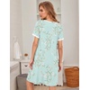image:imageEkouaer Womens Nightgown Short Sleeve Sleepwear Soft Pleated Sleepshirt  Women Scoopneck Nightshirt Loose Night Gown YearRound Sleep Dress Maternity Labor Gown Outdoor LoungewearLight Green Floral