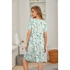 image:imageEkouaer Womens Nightgown Short Sleeve Sleepwear Soft Pleated Sleepshirt  Women Scoopneck Nightshirt Loose Night Gown YearRound Sleep Dress Maternity Labor Gown Outdoor LoungewearFloral Light Green